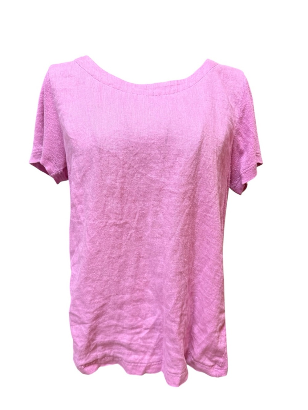 J Jill Pink Short Sleeve 100% Linen Top XS